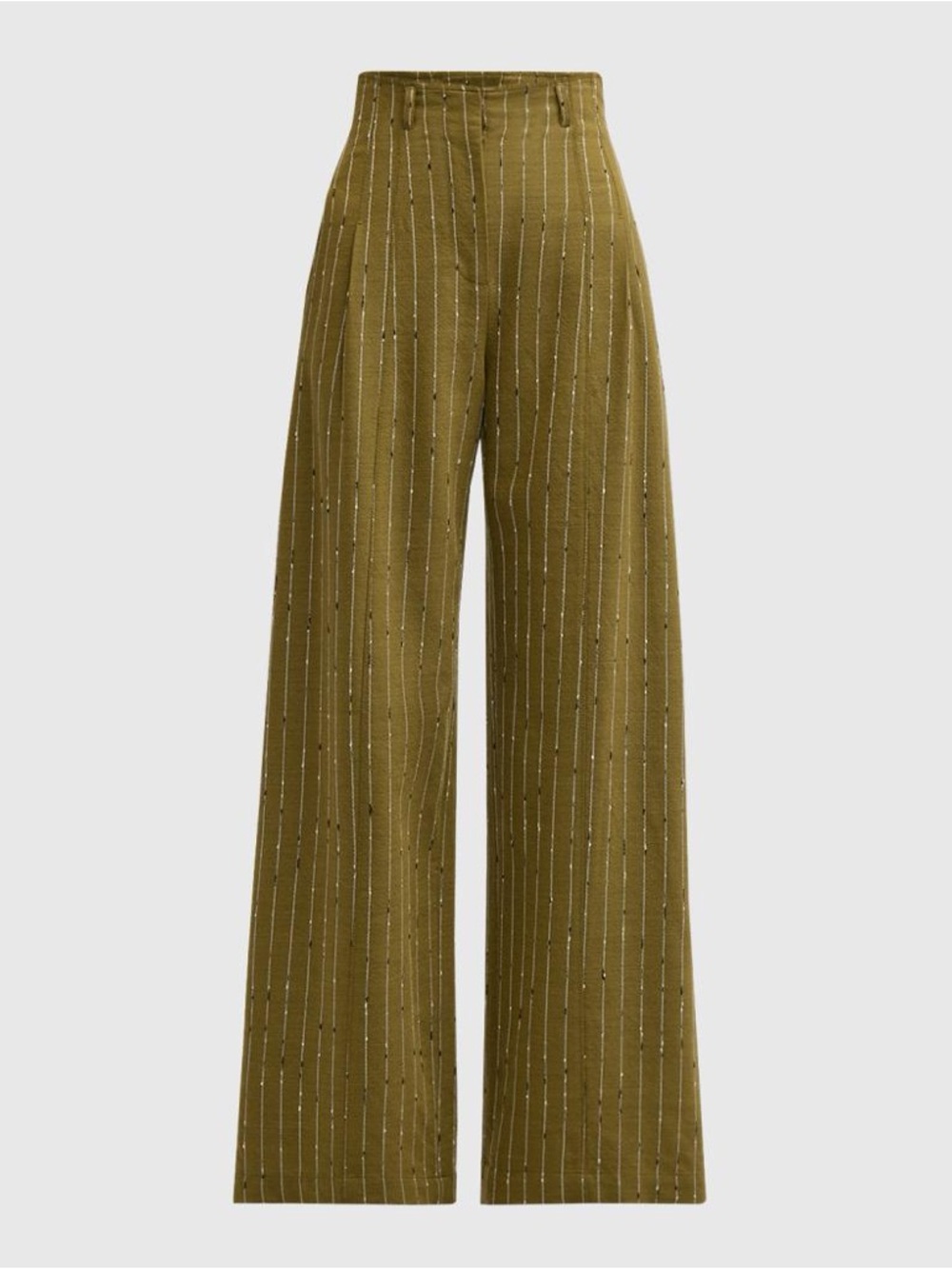 Ulla Johnson Carine Pinstripe Wool Wide-Leg Pants